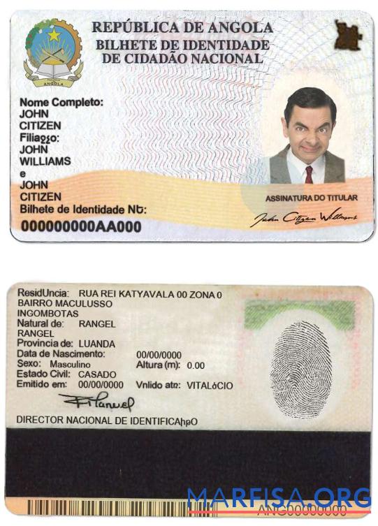 Downloadable Angola Id template